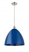 Innovations Lighting 516-1P-SN-MBD-16-BL - Plymouth - 1 Light - 16 inch - Brushed Satin Nickel - Cord hung - Mini Pendant