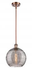 Innovations Lighting 516-1S-AC-G1213-10SM - Athens Deco Swirl - 1 Light - 10 inch - Antique Copper - Mini Pendant