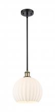 Innovations Lighting 516-1S-BAB-G1217-10WV - White Venetian - 1 Light - 10 inch - Black Antique Brass - Mini Pendant