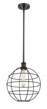 Innovations Lighting 516-1S-BK-CE-12-BK - Lake Placid - 1 Light - 12 inch - Matte Black - Mini Pendant