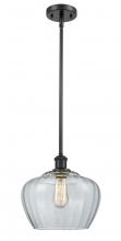  516-1S-BK-G92-L - Fenton - 1 Light - 11 inch - Matte Black - Mini Pendant