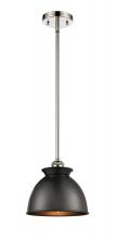 Innovations Lighting 516-1S-PN-M14-BK - Adirondack - 1 Light - 8 inch - Polished Nickel - Mini Pendant