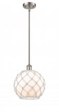 Innovations Lighting 516-1S-SN-G121-10RW - Farmhouse Rope - 1 Light - 10 inch - Brushed Satin Nickel - Mini Pendant