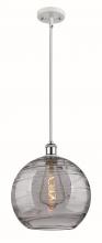  516-1S-WPC-G1213-12SM - Athens Deco Swirl - 1 Light - 12 inch - White Polished Chrome - Mini Pendant