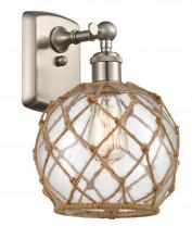 Innovations Lighting 516-1W-SN-G122-8RB - Farmhouse Rope - 1 Light - 8 inch - Brushed Satin Nickel - Sconce