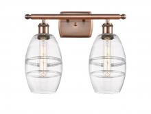 Innovations Lighting 516-2W-AC-G557-6CL - Vaz - 2 Light - 16 inch - Antique Copper - Bath Vanity Light
