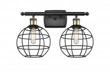  516-2W-BAB-CE-8-BK - Lake Placid - 2 Light - 18 inch - Black Antique Brass - Bath Vanity Light