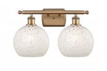  516-2W-BB-G1216-8WM - White Mouchette - 2 Light - 18 inch - Brushed Brass - Bath Vanity Light