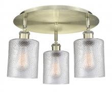 Innovations Lighting 516-3C-AB-G112 - Cobbleskill - 3 Light - 17 inch - Antique Brass - Flush Mount