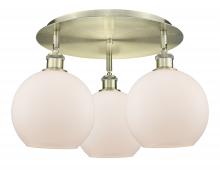 Innovations Lighting 516-3C-AB-G121-8 - Athens - 3 Light - 20 inch - Antique Brass - Flush Mount