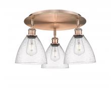 Innovations Lighting 516-3C-AC-GBD-754 - Bristol - 3 Light - 19 inch - Antique Copper - Flush Mount