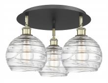  516-3C-BAB-G1213-8 - Athens Deco Swirl - 3 Light - 20 inch - Black Antique Brass - Flush Mount