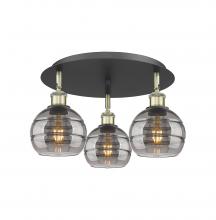 Innovations Lighting 516-3C-BAB-G556-6SM - Rochester - 3 Light - 18 inch - Black Antique Brass - Flush Mount