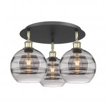 Innovations Lighting 516-3C-BAB-G556-8SM - Rochester - 3 Light - 20 inch - Black Antique Brass - Flush Mount