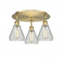  516-3C-BB-G275 - Conesus - 3 Light - 18 inch - Brushed Brass - Flush Mount