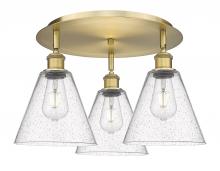 Innovations Lighting 516-3C-BB-GBC-84 - Berkshire - 3 Light - 20 inch - Brushed Brass - Flush Mount