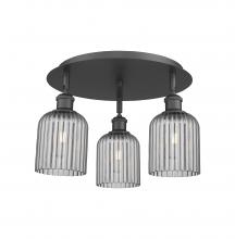  516-3C-BK-G559-5SM - Bridal Veil - 3 Light - 17 inch - Matte Black - Flush Mount