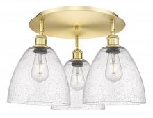  516-3C-SG-GBD-94 - Bristol - 3 Light - 21 inch - Satin Gold - Flush Mount