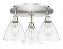 Innovations Lighting 516-3C-SN-GBD-752 - Bristol - 3 Light - 19 inch - Satin Nickel - Flush Mount