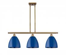  516-3I-BB-MBD-9-BL - Plymouth - 3 Light - 36 inch - Brushed Brass - Cord hung - Island Light