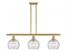  516-3I-SG-G1213-8 - Athens Deco Swirl - 3 Light - 36 inch - Satin Gold - Cord hung - Island Light