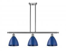 Innovations Lighting 516-3I-SN-MBD-75-BL - Plymouth - 3 Light - 36 inch - Brushed Satin Nickel - Cord hung - Island Light