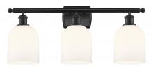  516-3W-BK-G558-6GWH - Bella - 3 Light - 26 inch - Matte Black - Bath Vanity Light