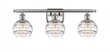  516-3W-SN-G556-6CL - Rochester - 3 Light - 26 inch - Brushed Satin Nickel - Bath Vanity Light