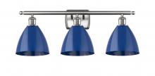 Innovations Lighting 516-3W-SN-MBD-75-BL-LED - Plymouth - 3 Light - 28 inch - Brushed Satin Nickel - Bath Vanity Light