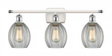  516-3W-WPC-G82 - Eaton - 3 Light - 26 inch - White Polished Chrome - Bath Vanity Light