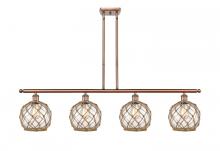 Innovations Lighting 516-4I-AC-G122-8RB - Farmhouse Rope - 4 Light - 48 inch - Antique Copper - Cord hung - Island Light