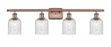  516-4W-AC-G559-5SDY - Bridal Veil - 4 Light - 35 inch - Antique Copper - Bath Vanity Light