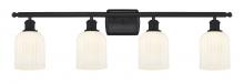  516-4W-BK-G559-5GWH - Bridal Veil - 4 Light - 35 inch - Matte Black - Bath Vanity Light