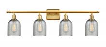  516-4W-SG-G257 - Caledonia - 4 Light - 35 inch - Satin Gold - Bath Vanity Light