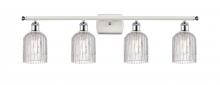  516-4W-WPC-G559-5CL - Bridal Veil - 4 Light - 35 inch - White Polished Chrome - Bath Vanity Light