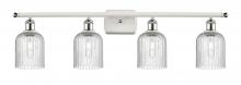  516-4W-WPC-G559-5SDY - Bridal Veil - 4 Light - 35 inch - White Polished Chrome - Bath Vanity Light