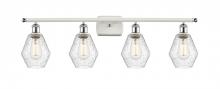  516-4W-WPC-G654-6-LED - Cindyrella - 4 Light - 36 inch - White Polished Chrome - Bath Vanity Light