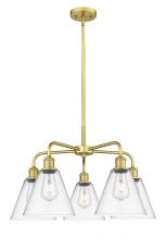 Innovations Lighting 516-5CR-SG-GBC-82 - Berkshire - 5 Light - 26 inch - Satin Gold - Chandelier