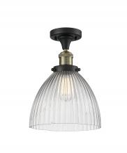  517-1CH-BAB-G222 - Seneca Falls - 1 Light - 10 inch - Black Antique Brass - Semi-Flush Mount