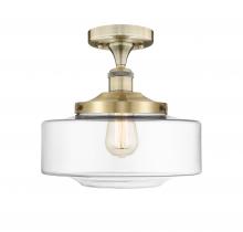  616-1F-AB-G692-12 - Bridgeton - 1 Light - 12 inch - Antique Brass - Semi-Flush Mount