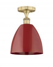 Innovations Lighting 616-1F-BB-MBD-9-RD - Plymouth - 1 Light - 9 inch - Brushed Brass - Semi-Flush Mount