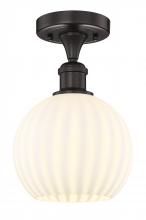 Innovations Lighting 616-1F-OB-G1217-8WV - White Venetian - 1 Light - 8 inch - Oil Rubbed Bronze - Semi-Flush Mount