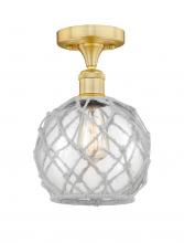  616-1F-SG-G122-8RW - Farmhouse Rope - 1 Light - 8 inch - Satin Gold - Semi-Flush Mount