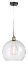  616-1P-BAB-G124-14 - Athens - 1 Light - 14 inch - Black Antique Brass - Cord hung - Pendant