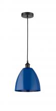 Innovations Lighting 616-1P-BK-MBD-9-BL - Plymouth - 1 Light - 9 inch - Matte Black - Cord hung - Mini Pendant