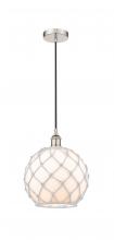 Innovations Lighting 616-1P-PN-G121-10RW - Farmhouse Rope - 1 Light - 10 inch - Polished Nickel - Cord hung - Mini Pendant