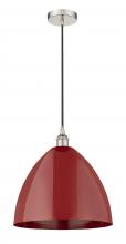 Innovations Lighting 616-1P-PN-MBD-16-RD-LED - Plymouth - 1 Light - 16 inch - Polished Nickel - Cord hung - Mini Pendant