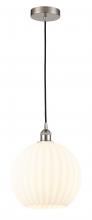 Innovations Lighting 616-1P-SN-G1217-12WV - White Venetian - 1 Light - 12 inch - Brushed Satin Nickel - Cord Hung - Mini Pendant