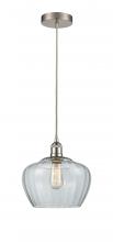  616-1P-SN-G92-L - Fenton - 1 Light - 11 inch - Brushed Satin Nickel - Cord hung - Mini Pendant