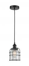 Innovations Lighting 616-1PH-BK-G54-CE - Bell Cage - 1 Light - 6 inch - Matte Black - Mini Pendant